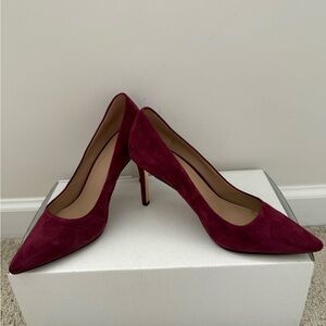 Tory Burch Rich Burgundy Suede Heels